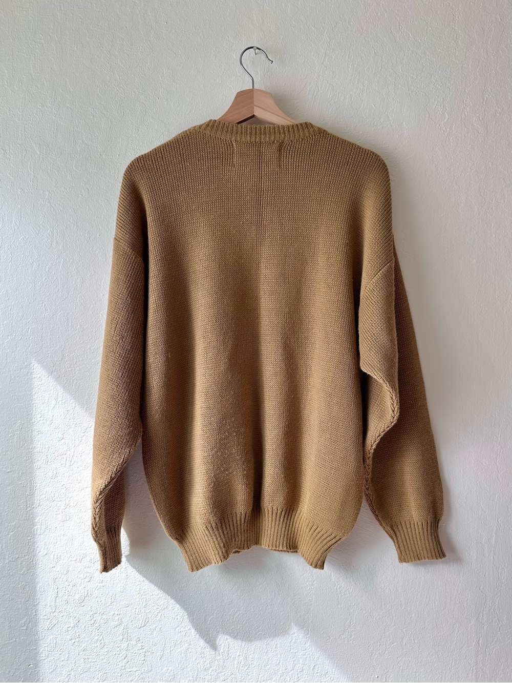 Vintage 90s intarsia knit sweater med large eclectic grandpa dadcore car motif - Picture 5 of 5